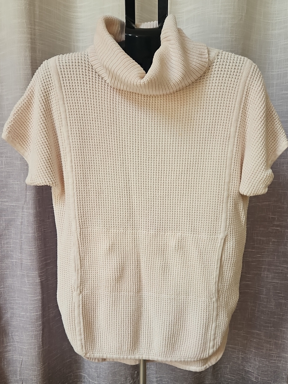 UGG Cream Short-Sleeve Turtleneck Knit Sweater